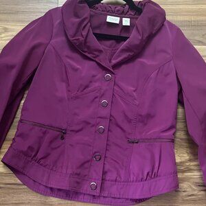 Chico's Zenergy Size 1 Jacket M Magenta Pink Over Sized Snaps. Light Weight